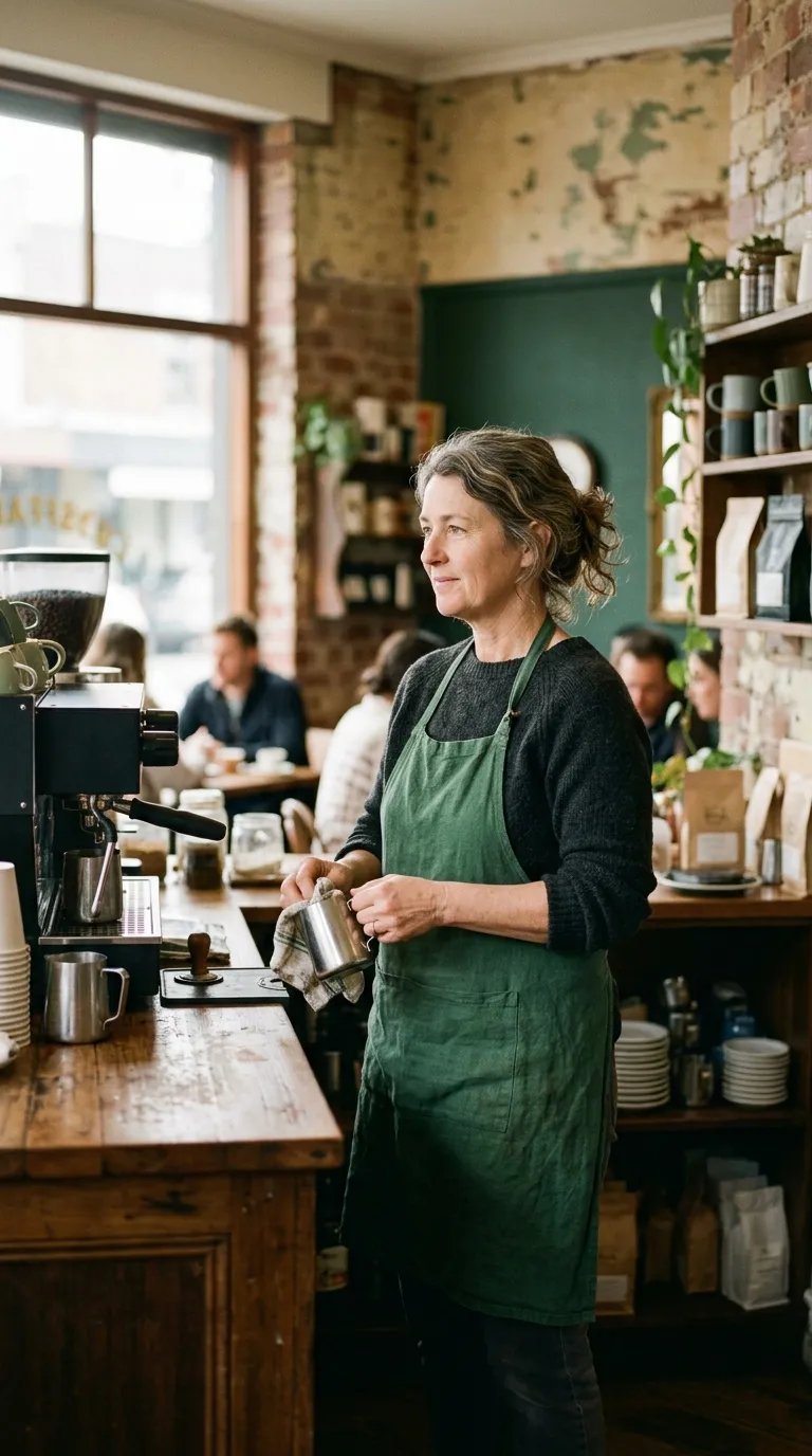 Melbourne café owner working in their own premises